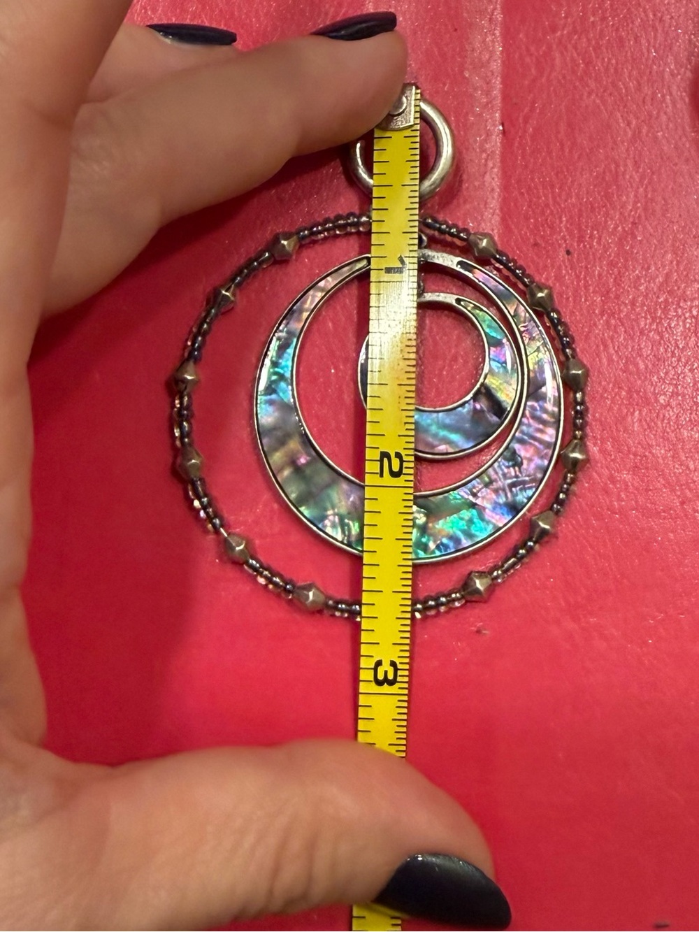 Free People Iridescent Abalone Hoop Drop Earrings - Picture 9 of 11